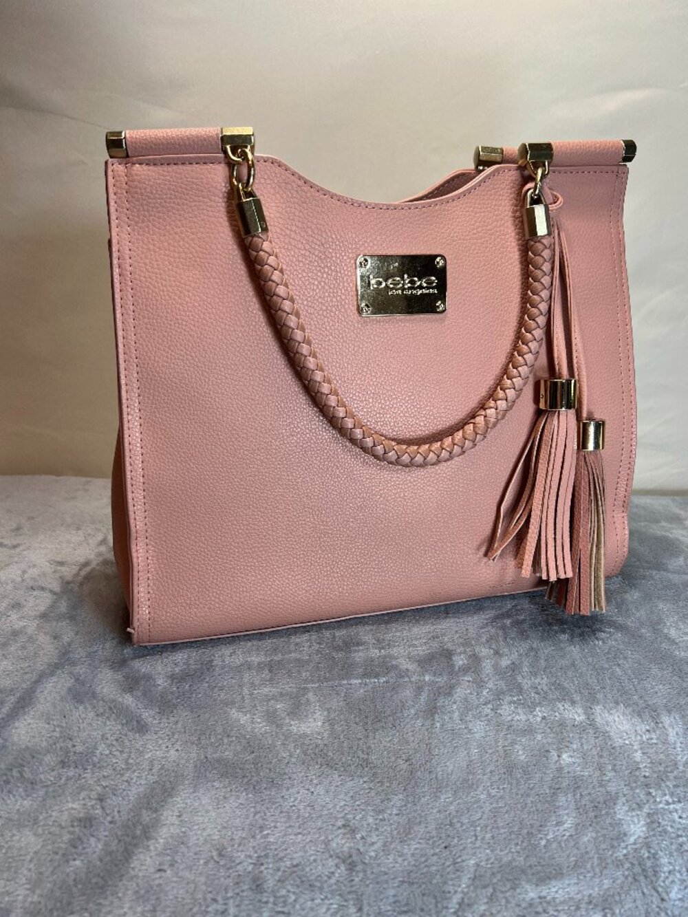 BeBe Los Angeles Blush Medium Natalie Satchel 12.5" L X 5.5" W X 10.5" H